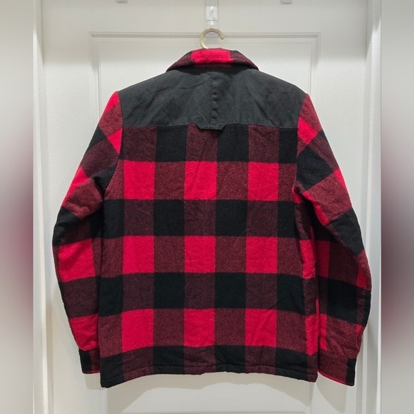 FJALLRAVEN CANADA WOOL PADDED JACKET SHACKET RED BLACK BUFFALO PLAID MEN MEDIUM - Picture 4 of 16